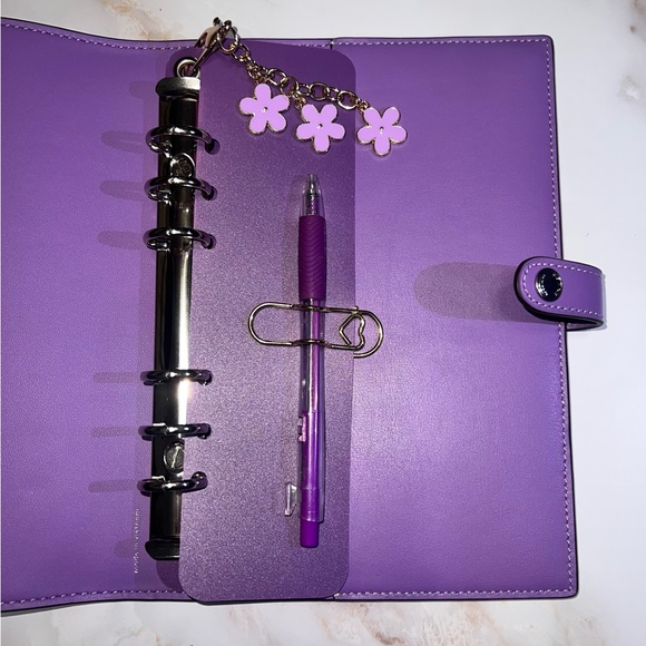 COACH NOTEBOOK Binder Adapter Insert and Pockets | Clear/Purple/Silver - Picture 2 of 4